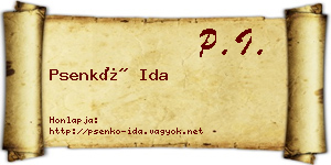 Psenkó Ida névjegykártya